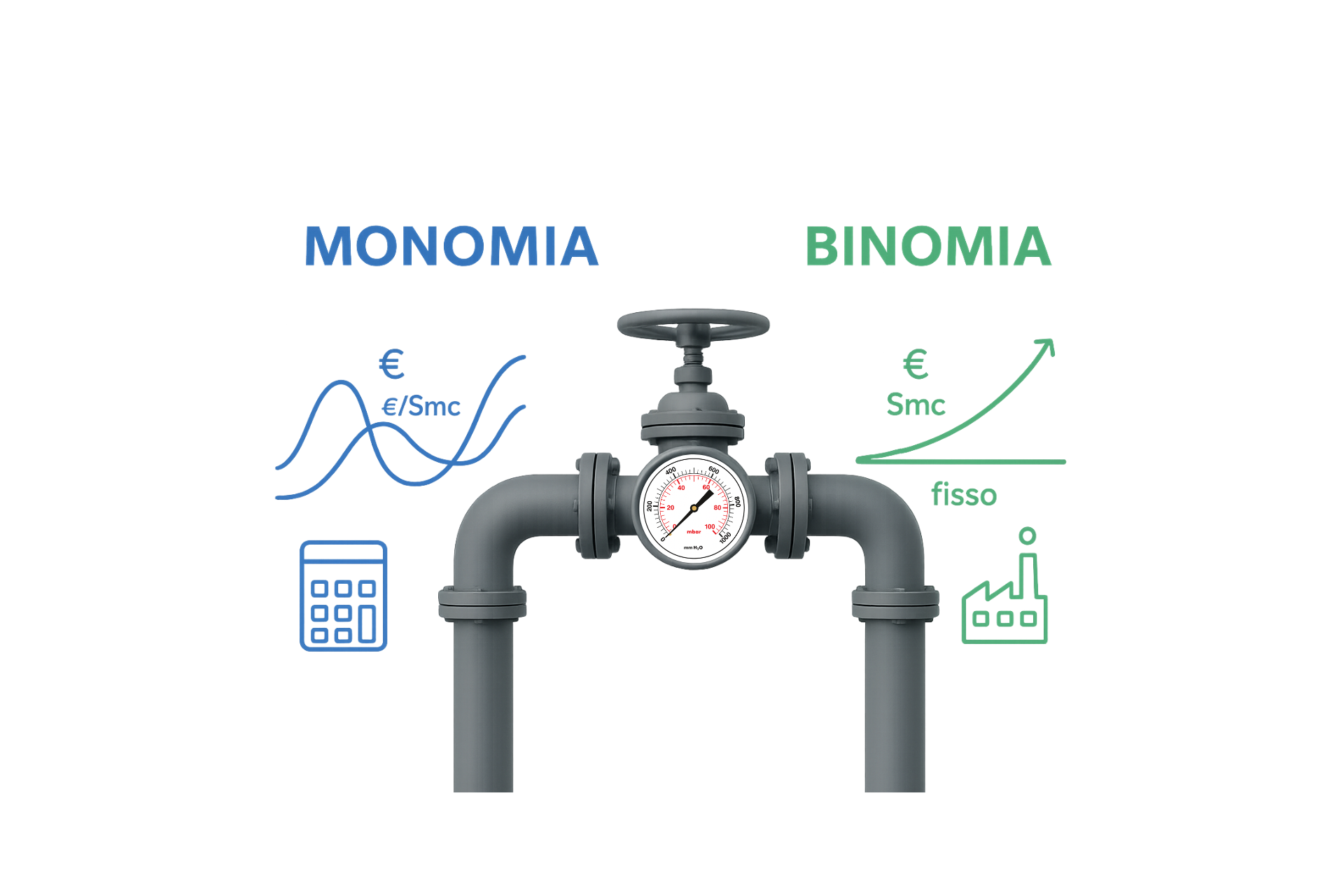 tariffa gas monomia binomia differenza trasporto